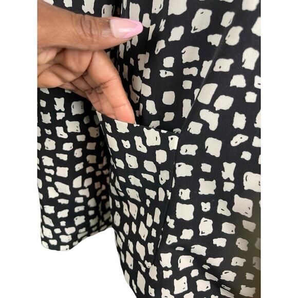 The Limited Black & White Blazer Women Size M Dotted Print Shoulder Pads Y2K - Picture 9 of 10